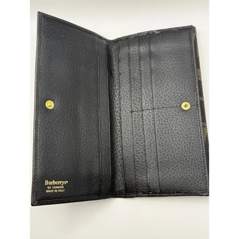 Burberrys of London Vintage Continental Long Wallet – Brown/Black